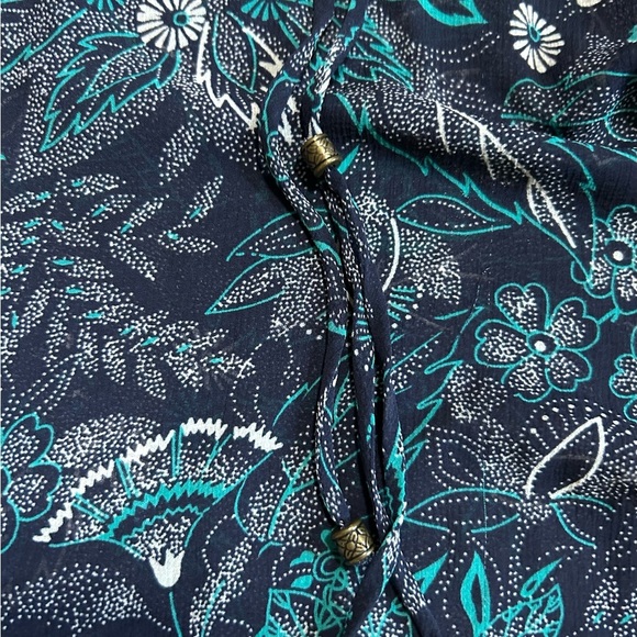 Anthropologie Top Haida Floral Peasant Top floral sheer blouse size Small - Picture 8 of 10